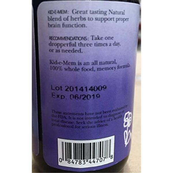 Version 1.0.0 Extracto Kid-e-Mem Dr. Christopher empaque lateral