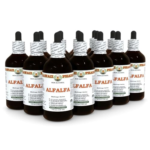 Version 1.0.0 Extracto líquido de alfalfa sin alcohol botella Hawaii Pharm 15x4 oz