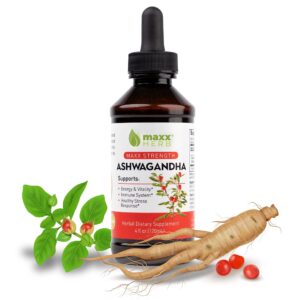 Frasco extracto líquido Ashwagandha máxima potencia 4 oz