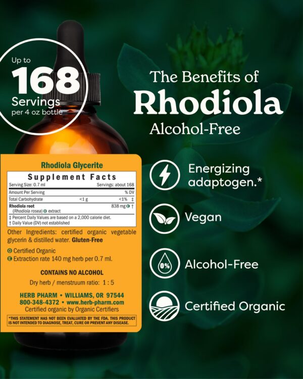 Extracto líquido para energía y resistencia de rhodiola orgánica