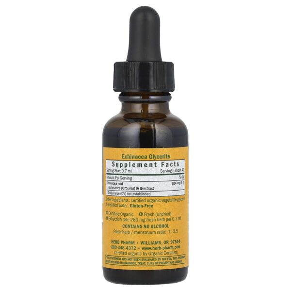 Version 1.0.0 Extracto líquido de equinácea Herb Pharm botella frontal