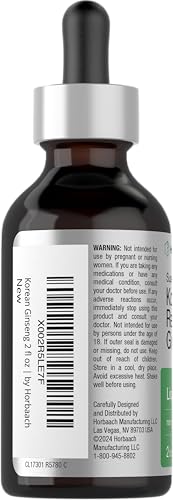 Extracto líquido de ginseng coreano Horbäach botella trasera