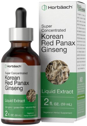 Extracto líquido de ginseng rojo coreano Horbäach botella frontal