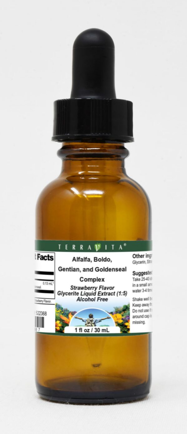 Extracto líquido glicerinado alfalfa boldo genciana goldenseal TerraVita 1oz