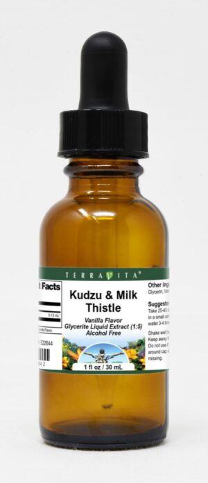 Version 1.0.0 Extracto líquido glicerita Kudzu Cardo Mariano sabor vainilla 1 oz