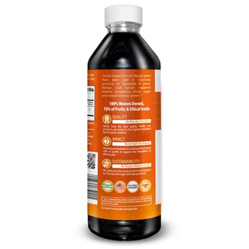 Extracto líquido hoja mango orgánico Herbal Goodness botella frente