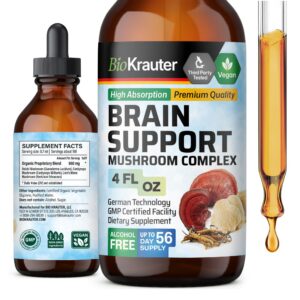 Botella de extracto líquido de hongos para soporte cerebral BIO KRAUTER