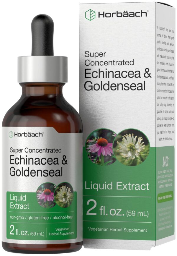 Extracto líquido Horbäach Equinácea y Goldenseal botella frontal