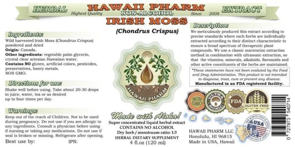 Extracto líquído Irish Moss presentación botella