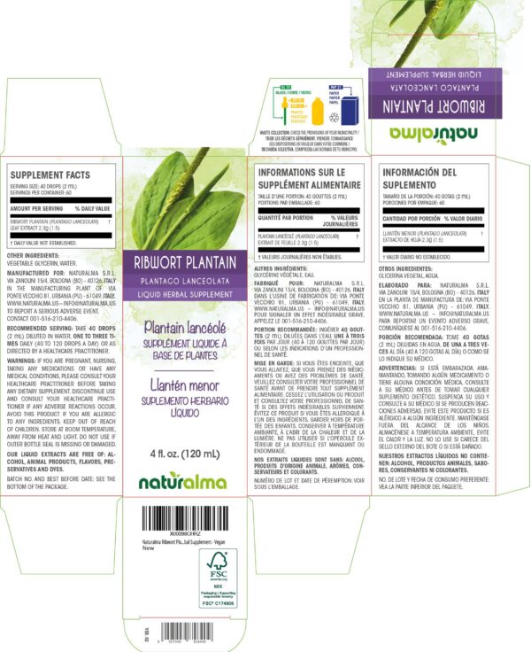 Version 1.0.0 Frasco de extracto líquido de llantén menor Naturalma en gotas