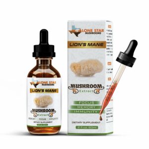 Version 1.0.0 Extracto líquido melena de león Lone Star Mushrooms frasco