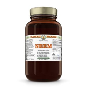 Extracto líquido orgánico de neem sin alcohol Hawaii Pharm frasco