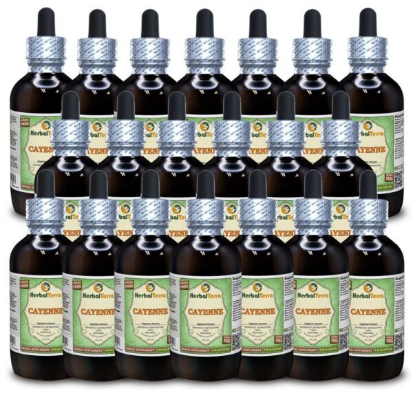 Extracto líquido orgánico de cayena HerbalTerra botella