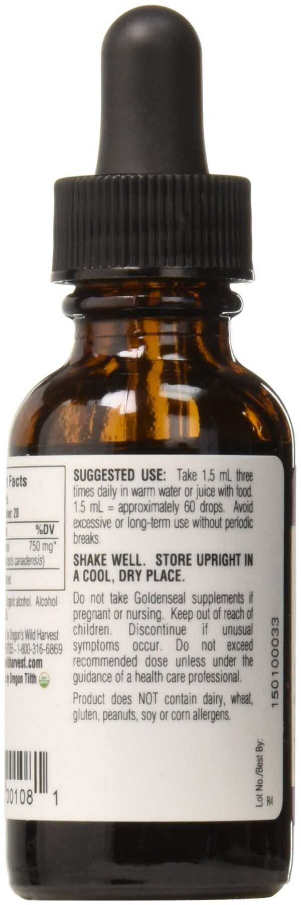 Extracto líquido orgánico Goldenseal para apoyar membranas mucosas