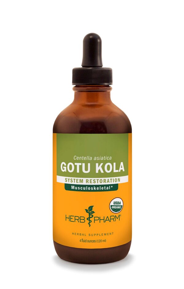 Version 1.0.0 Extracto líquido orgánico Gotu Kola Herb Pharm 4 onzas