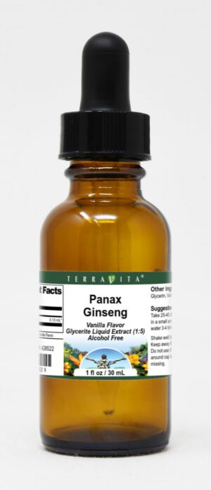 Version 1.0.0 Extracto líquido Panax Ginseng sabor vainilla 1 fl oz TerraVita