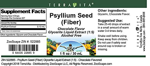 Extracto líquido Psyllium TerraVita en vaso gotero