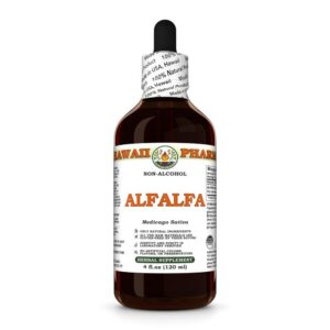 Extracto líquido sin alcohol de alfalfa orgánica Hawaii Pharm botella 4 oz