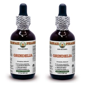 Version 1.0.0 Extracto líquido sin alcohol Grindelia Hawaii Pharm botella frontal