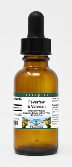 Version 1.0.0 Extracto líquido de tanaceto y valeriana sabor fresa TerraVita botella