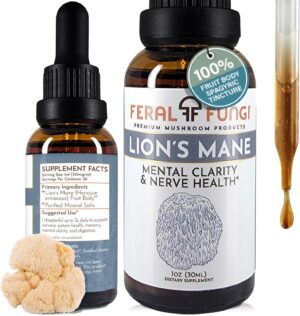 Botella de extracto Melena de León Feral Fungi 1 oz