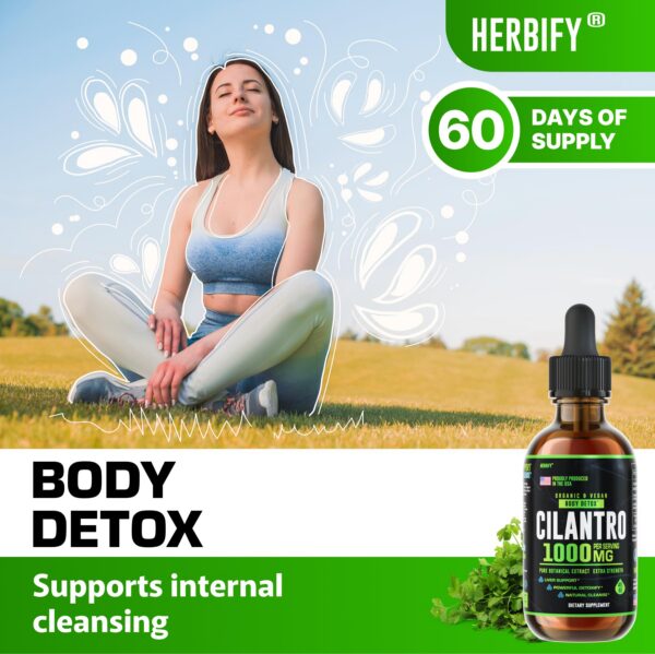 Extracto natural de cilantro producto herbal para limpieza corporal
