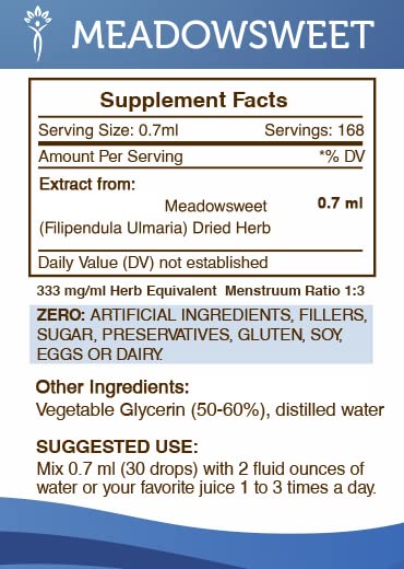 Extracto natural de Filipendula Ulmaria en botella