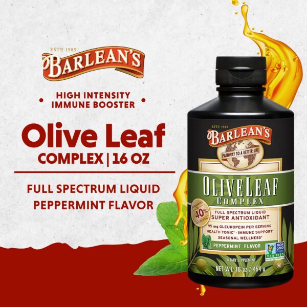 Extracto natural hoja de olivo Barlean's para sistema inmune