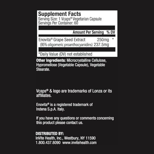Version 1.0.0 Extracto natural Invite Health semilla de uva en cápsulas vegetarianas
