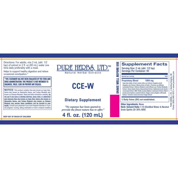 Extracto natural Pure Herbs CCE-W envase 4 oz