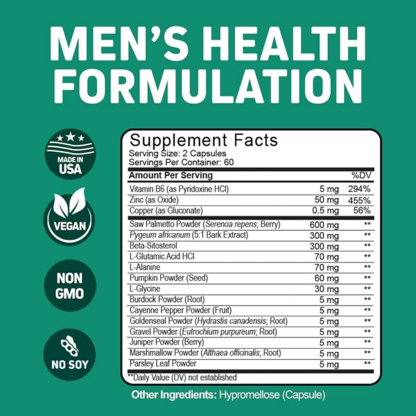 Extracto natural para salud de la próstata y cabello bloqueador DHT