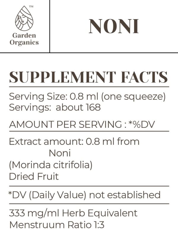Extracto líquido de Noni packaging Garden Organics