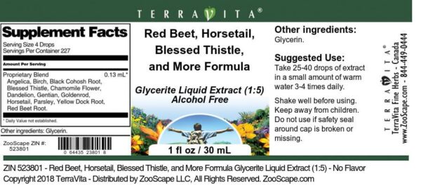 Extracto nutricional líquido tierraVita con remolacha roja y cardo bendito