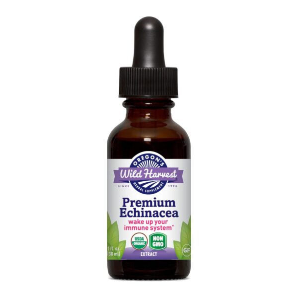 Botella de extracto orgánico de equinácea Oregon's Wild Harvest 1oz