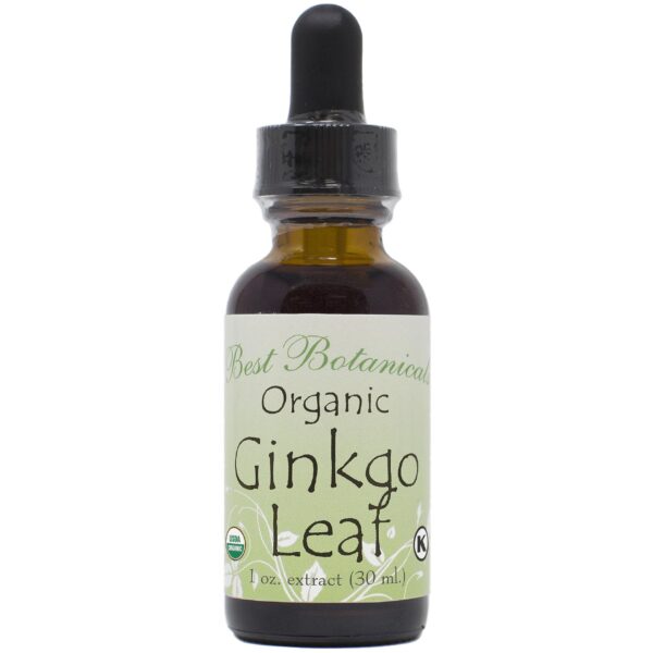 Extracto orgánico de hoja de ginkgo Best Botanicals botella frontal