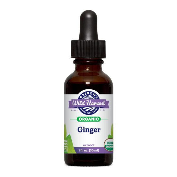 Extracto orgánico de jengibre 1 onza botella