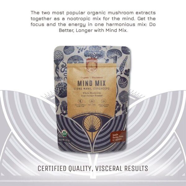 Polvo de extracto orgánico melena de león y cordyceps Hamilton’s