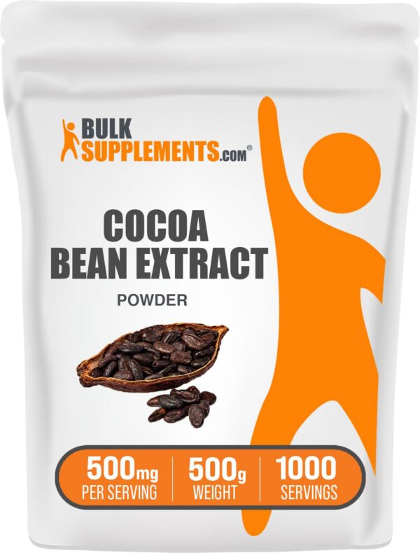 Version 1.0.0 Frasco de extracto en polvo de frijol de cacao BulkSupplements 500g