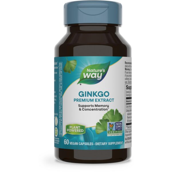 Frasco de extracto premium de ginkgo biloba Nature's Way
