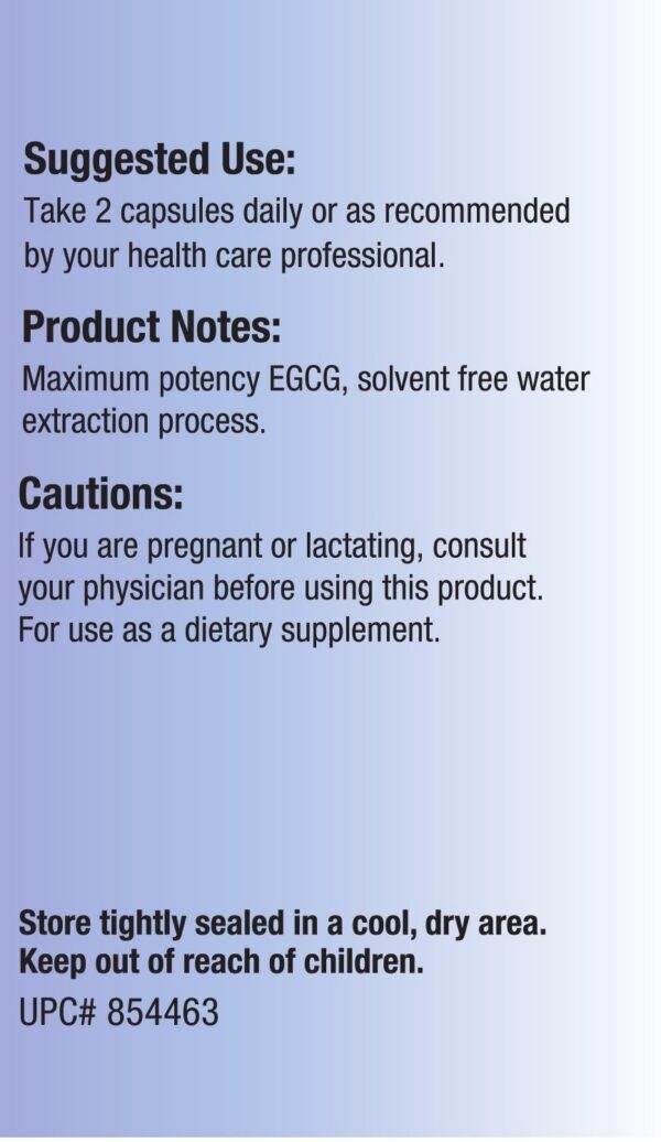 Extracto puro de té verde EGCG Relentless Improvement 670mg por cápsula