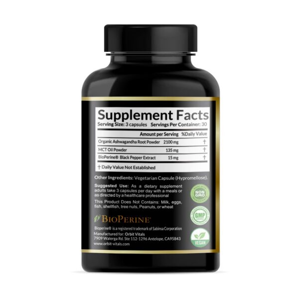 Version 1.0.0 Cápsulas de extracto premium de raíz de Ashwagandha con polvo de MCT