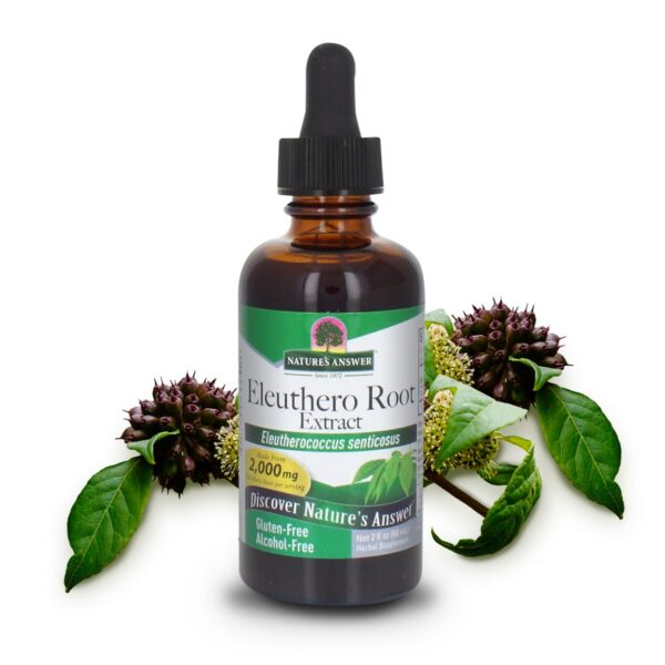 Extracto raíz eleuterococo Nature's Answer botella frontal 2oz