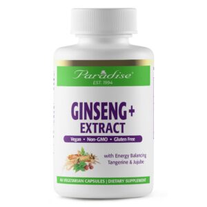 Extracto de raíz de ginseng Paradise Herbs 60 cápsulas