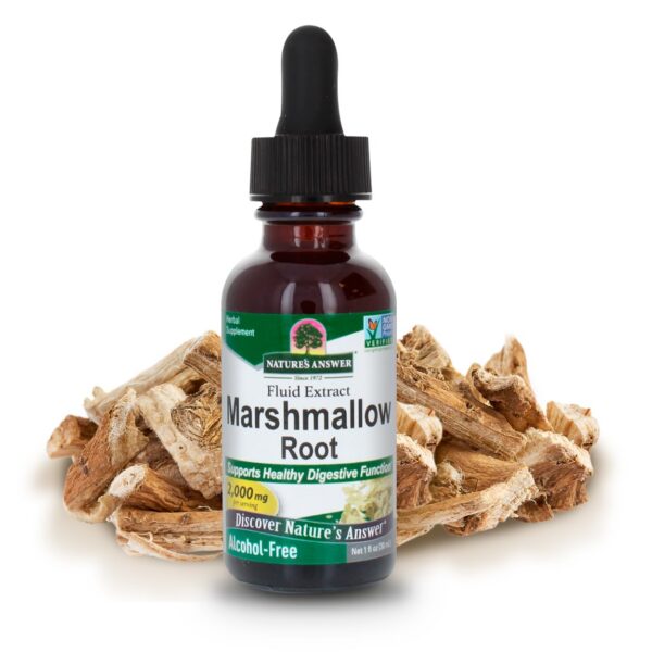Extracto de raíz de malvavisco sin alcohol Nature's Answer botella frontal