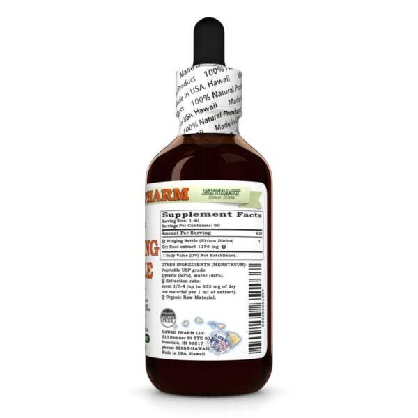 Frasco etiqueta extracto natural de ortiga Hawaii Pharm