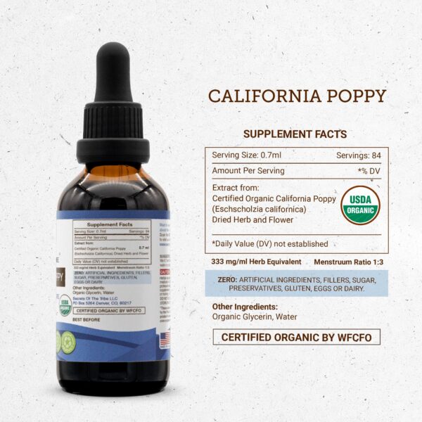 Extracto de raíz seca amapola california concentrado 2 fl oz