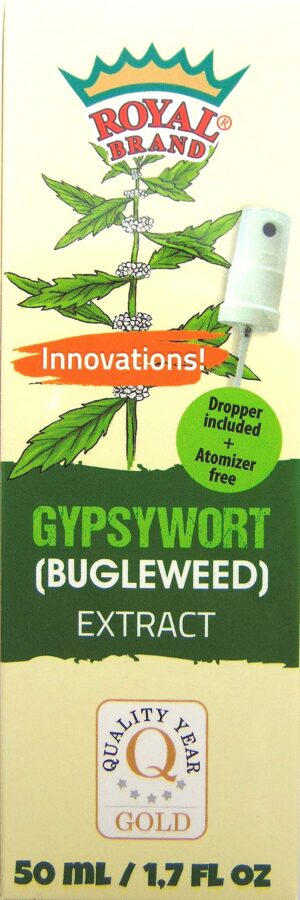 Extracto Royal Brand Gypsywort con gotero y frasco de vidrio