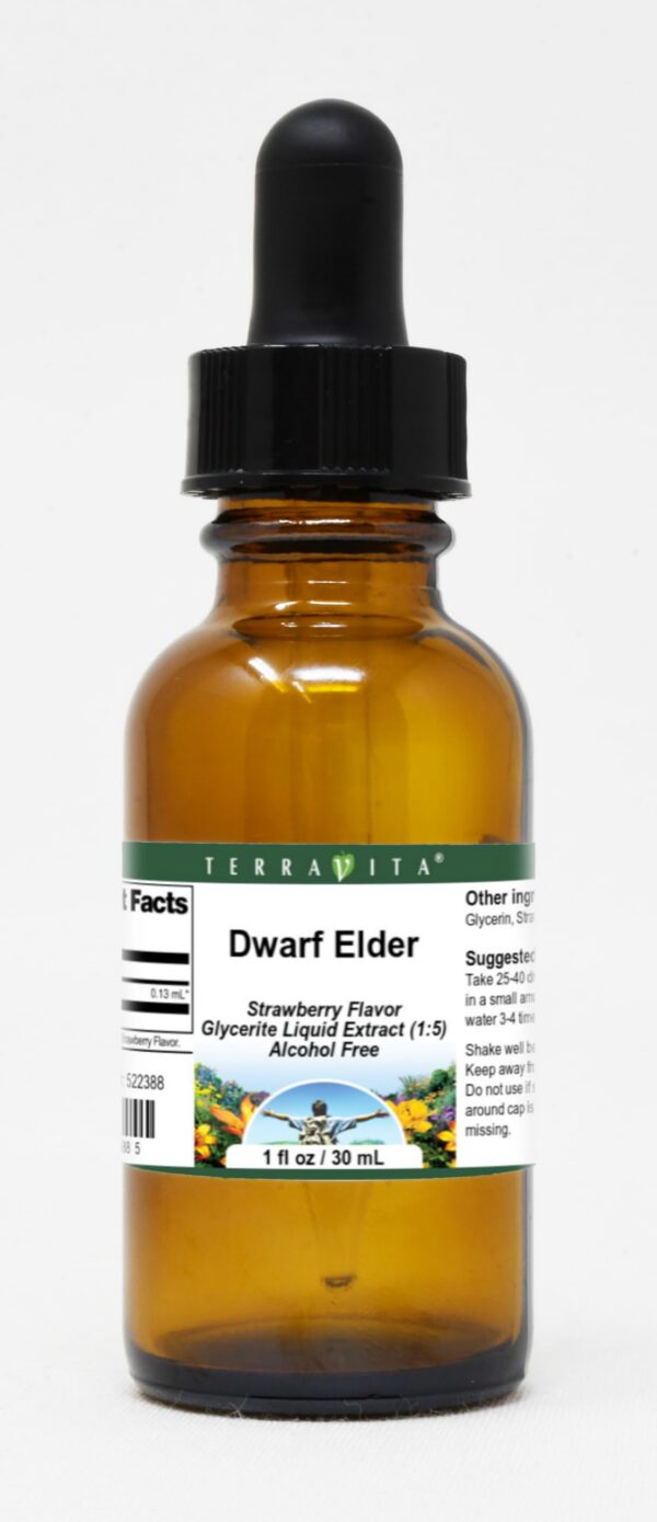 Extracto de Saúco Enano sabor fresa botella vista frontal