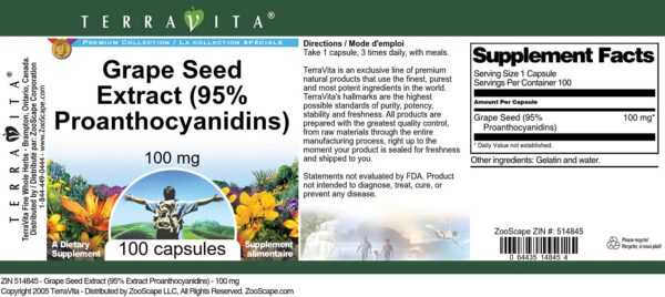 Extracto semilla uva en botella con sello