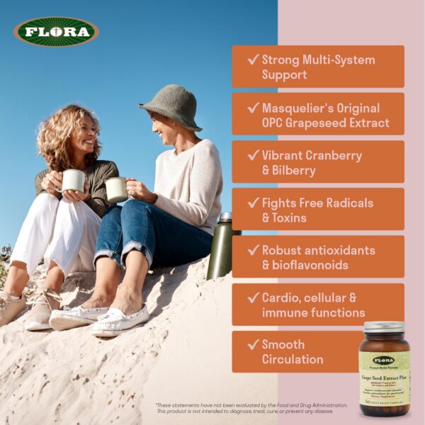 extracto semilla de uva Flora cápsulas no GMO vegano